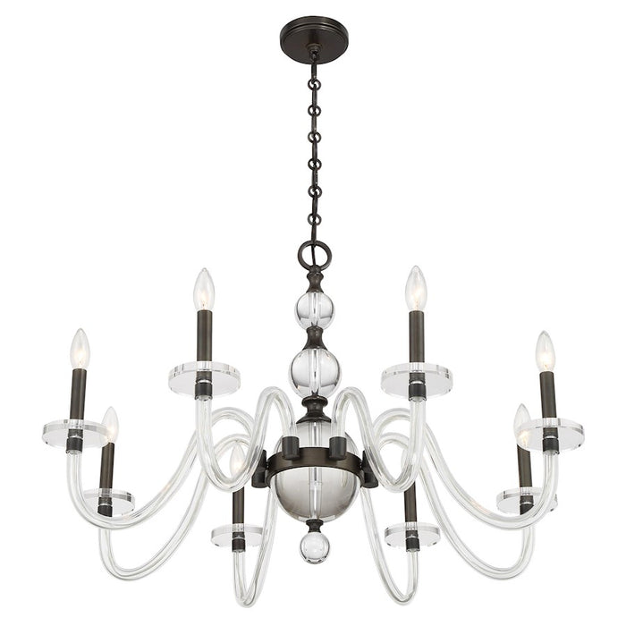 Savoy House Aragon 8 Light Chandelier, Mediterranean Bronze/Clear