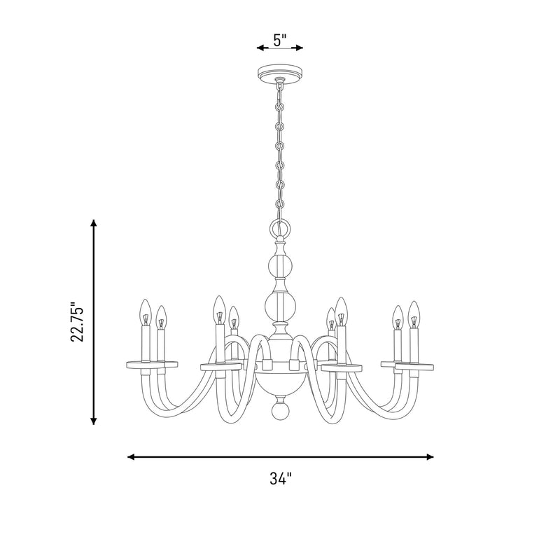 Savoy House Aragon 8 Light Chandelier, Mediterranean Bronze/Clear