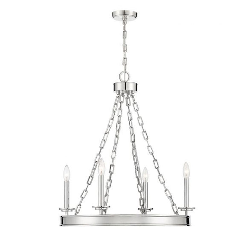 Savoy House Seville 4-Light Chandelier, Polished Nickel