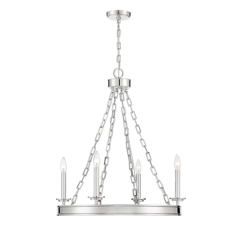 Savoy House Seville 4-Light Chandelier, Polished Nickel