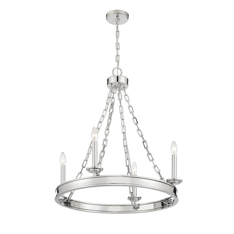 Savoy House Seville 4-Light Chandelier, Polished Nickel