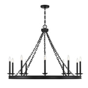 Savoy House Seville 10-Light Chandelier, Matte Black - 1-4405-10-89