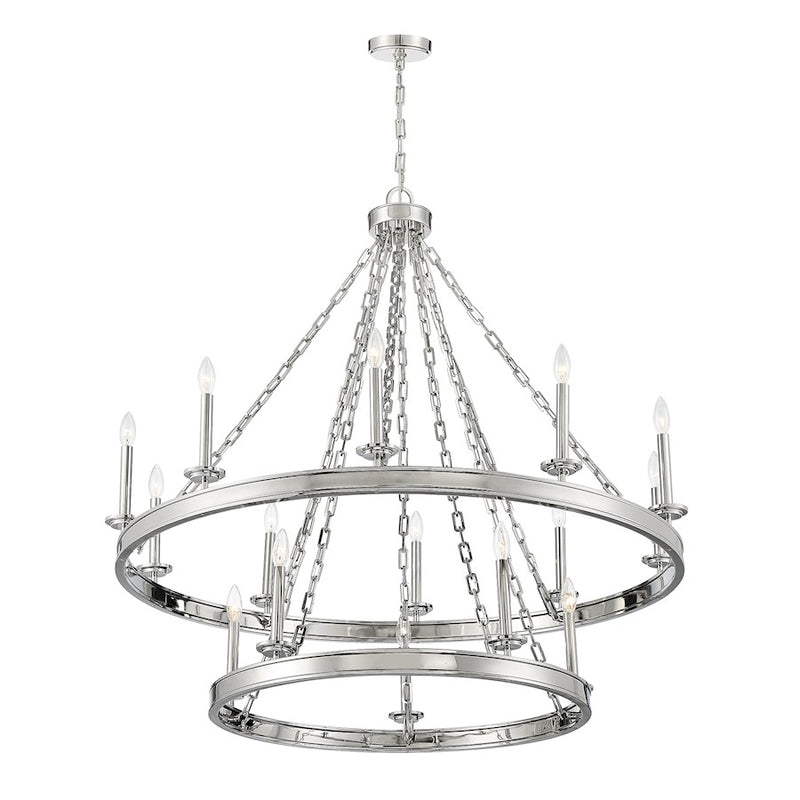 Savoy House Seville 15-Light Chandelier, Polished Nickel