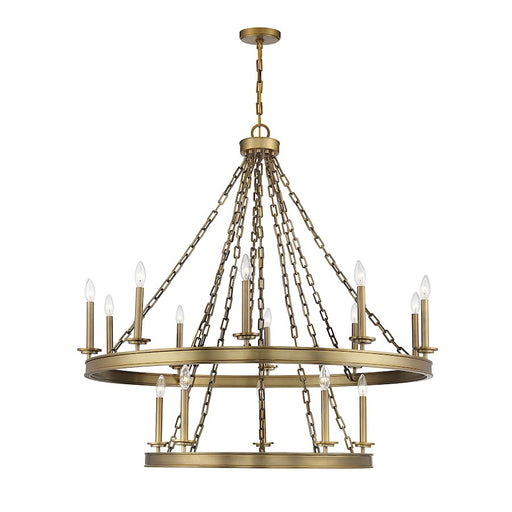 Savoy House Seville 15-Light Chandelier, Warm Brass