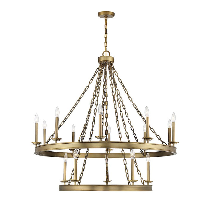 Savoy House Seville 15-Light Chandelier, Warm Brass