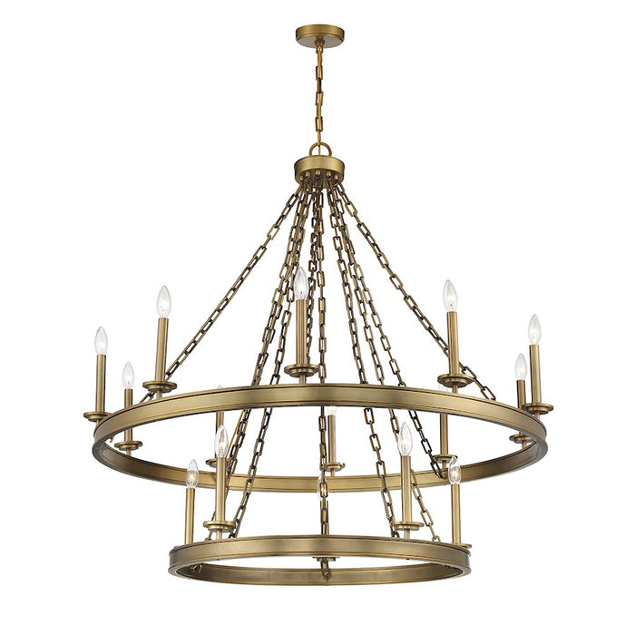 Savoy House Seville 15-Light Chandelier, Warm Brass