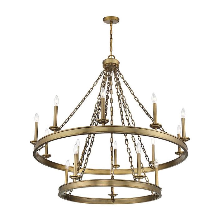 Savoy House Seville 15-Light Chandelier, Warm Brass