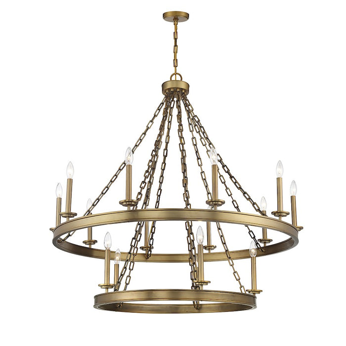 Savoy House Seville 15-Light Chandelier, Warm Brass