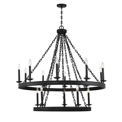 Savoy House Seville 15-Light Chandelier, Matte Black - 1-4406-15-89