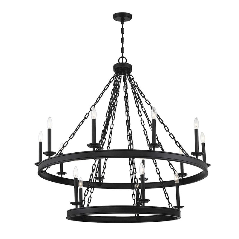 Savoy House Seville 15-Light Chandelier, Matte Black