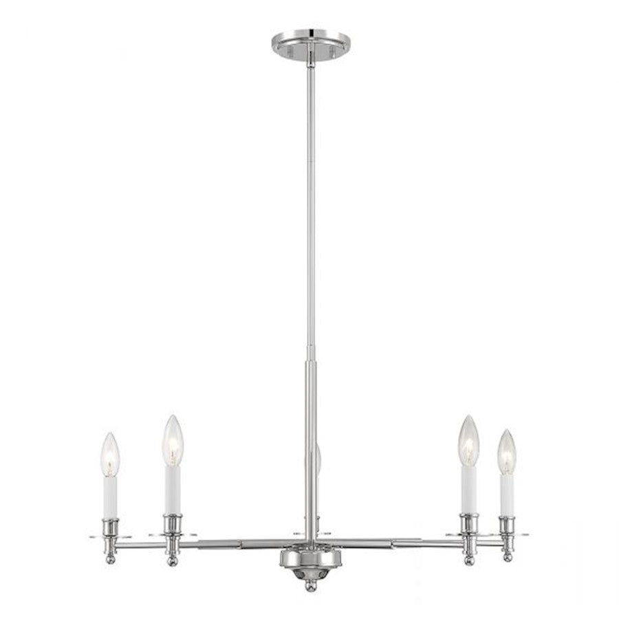 Savoy House Jasmine 5-Light Chandelier, Polished Nickel - 1-4410-5-109