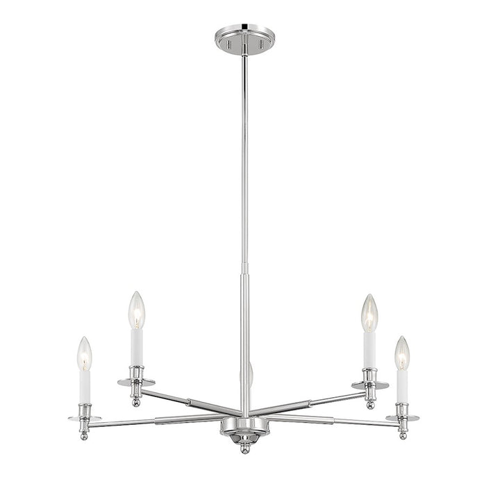 Savoy House Jasmine 5-Light Chandelier, Polished Nickel