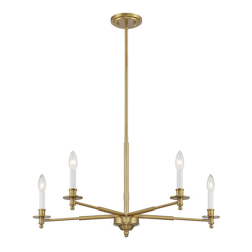 Savoy House Jasmine 5-Light Chandelier, Warm Brass
