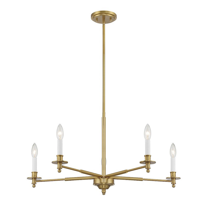 Savoy House Jasmine 5-Light Chandelier, Warm Brass