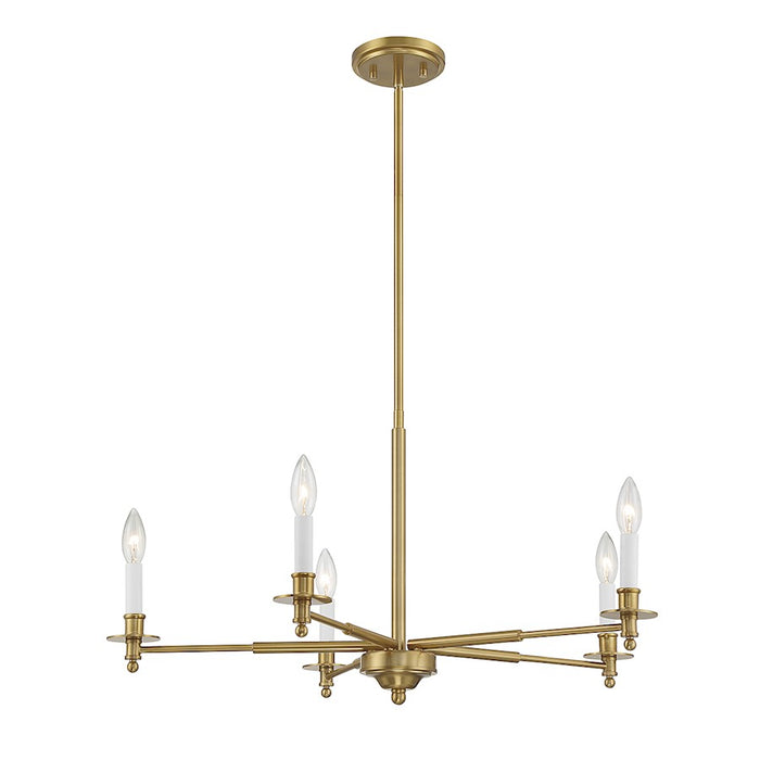 Savoy House Jasmine 5-Light Chandelier, Warm Brass