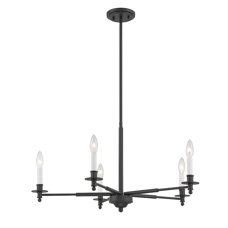 Savoy House Jasmine 5-Light Chandelier, Matte Black