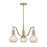 Savoy House Adams Chandelier, Warm Brass/White Strie
