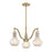Savoy House Adams Chandelier, Warm Brass/White Strie