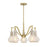 Savoy House Adams Chandelier, Warm Brass/White Strie