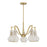 Savoy House Adams Chandelier, Warm Brass/White Strie