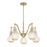 Savoy House Adams Chandelier, Warm Brass/White Strie