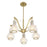 Savoy House Adams Chandelier, Warm Brass/White Strie
