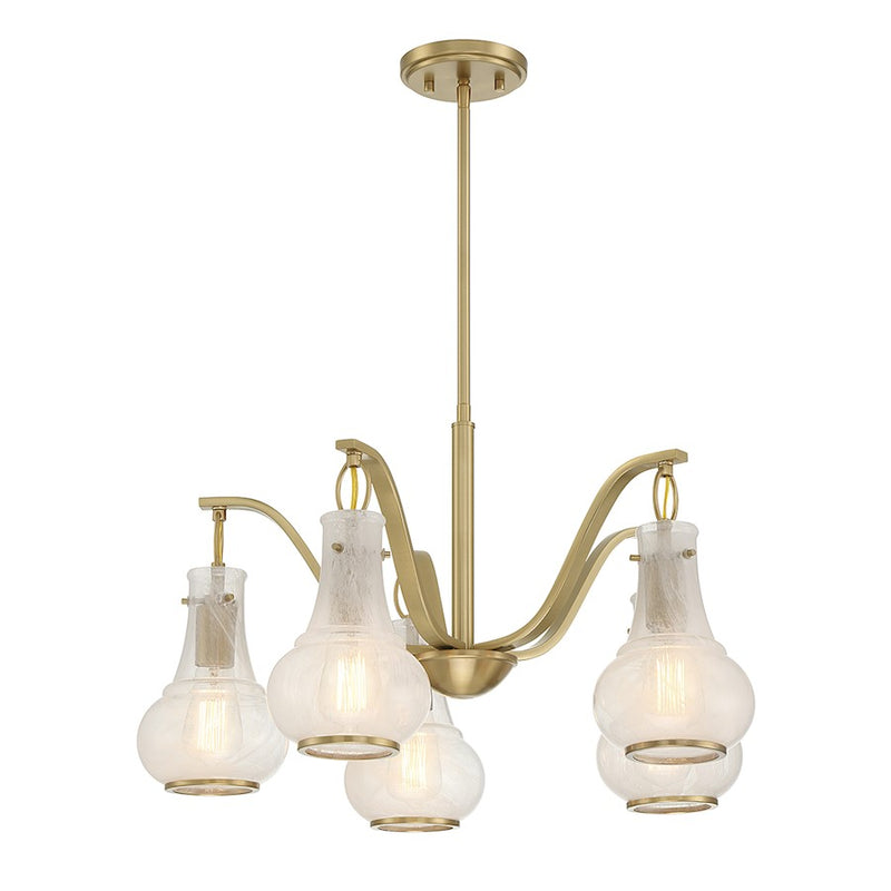Savoy House Adams 5-Light Chandelier, Warm Brass