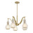 Savoy House Adams Chandelier, Warm Brass/White Strie
