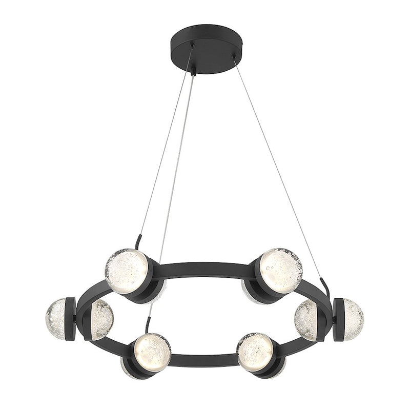 Savoy House Biscayne 12 Light LED Chandelier, Black/Bubble