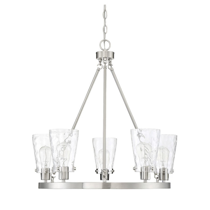 Savoy House Vaughan 5 Light Chandelier, Satin Nickel