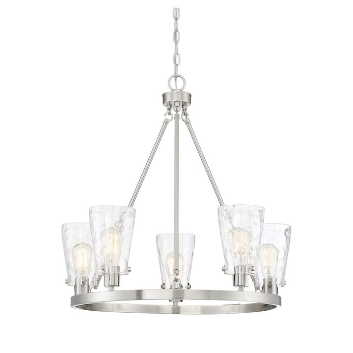 Savoy House Vaughan 5 Light Chandelier, Satin Nickel