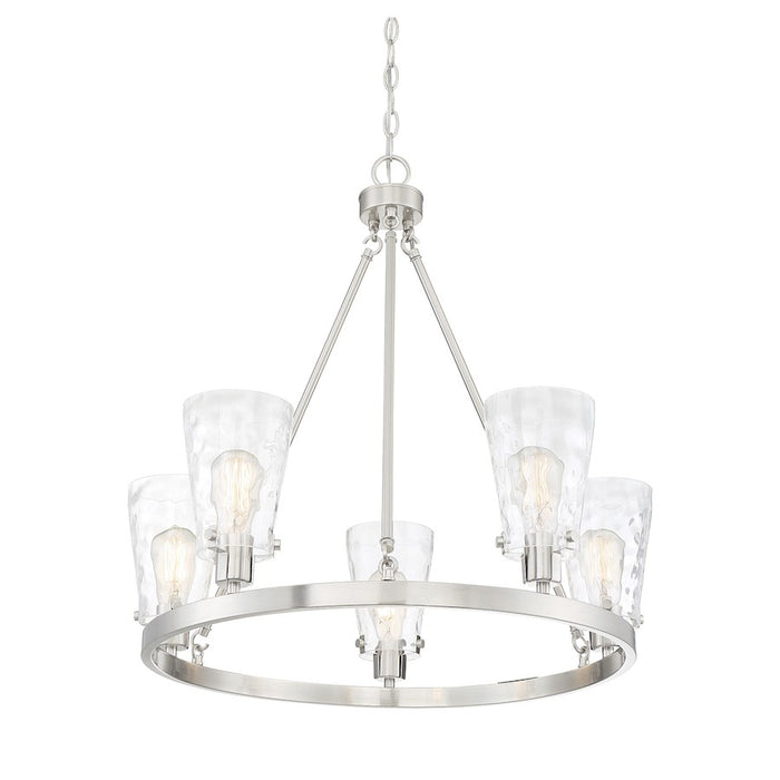 Savoy House Vaughan 5 Light Chandelier, Satin Nickel