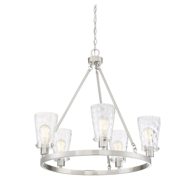 Savoy House Vaughan 5 Light Chandelier, Satin Nickel