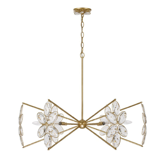 Savoy House Marbella 6 Light Chandelier, Gold Shimmer