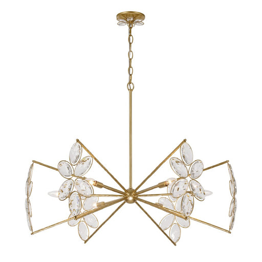Savoy House Marbella 6 Light Chandelier, Gold Shimmer