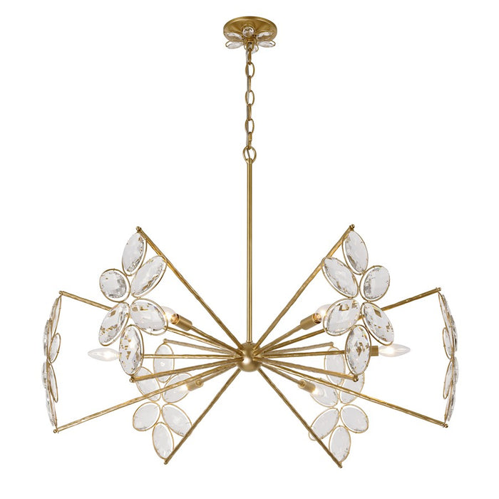 Savoy House Marbella 6 Light Chandelier, Gold Shimmer