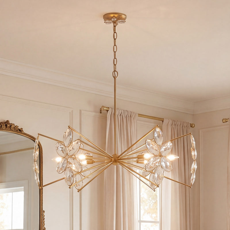 Savoy House Marbella 6 Light Chandelier, Gold Shimmer