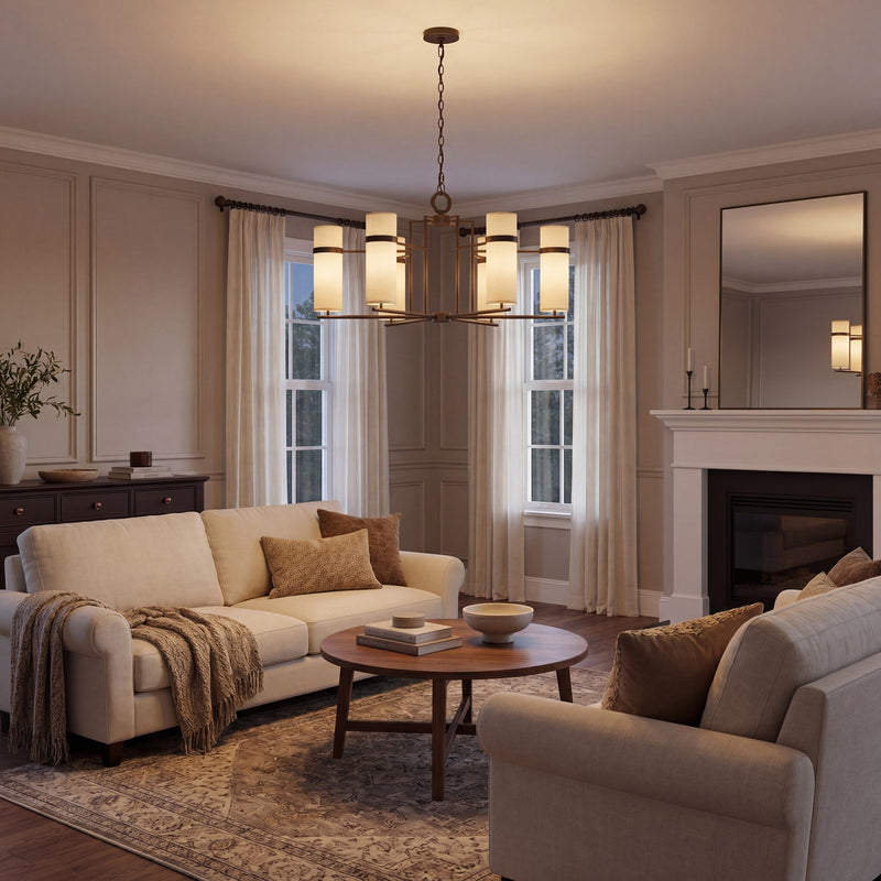 Savoy House Weston 6 Lt Chandelier, Mediterranean