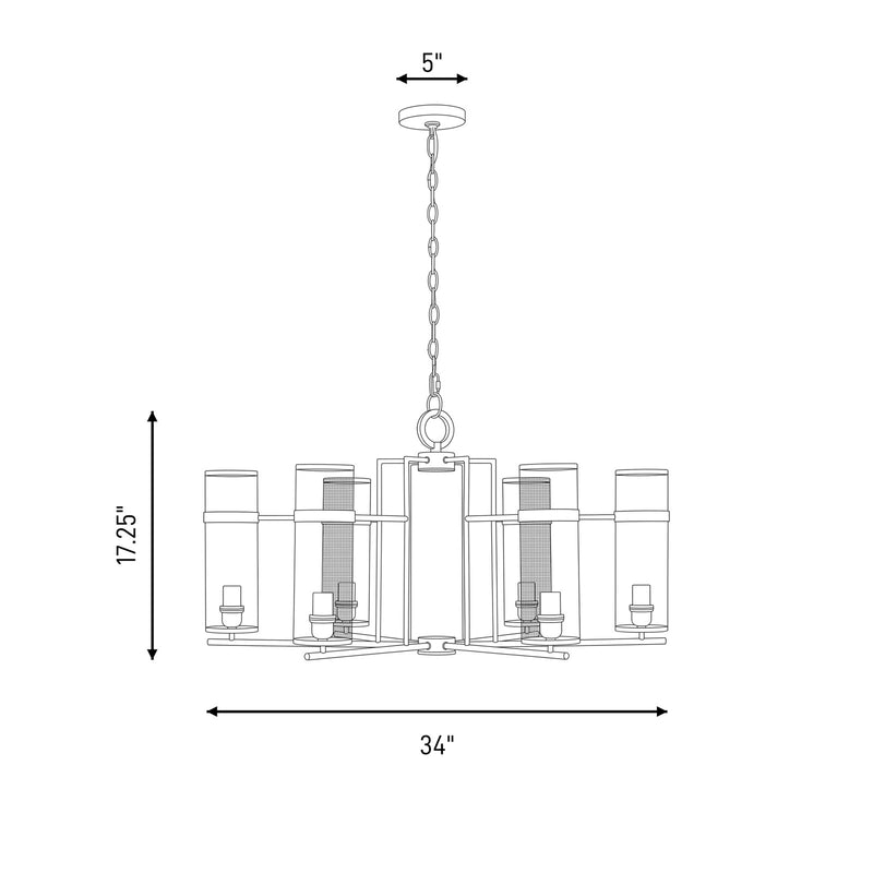 Savoy House Weston 6 Lt Chandelier, Mediterranean