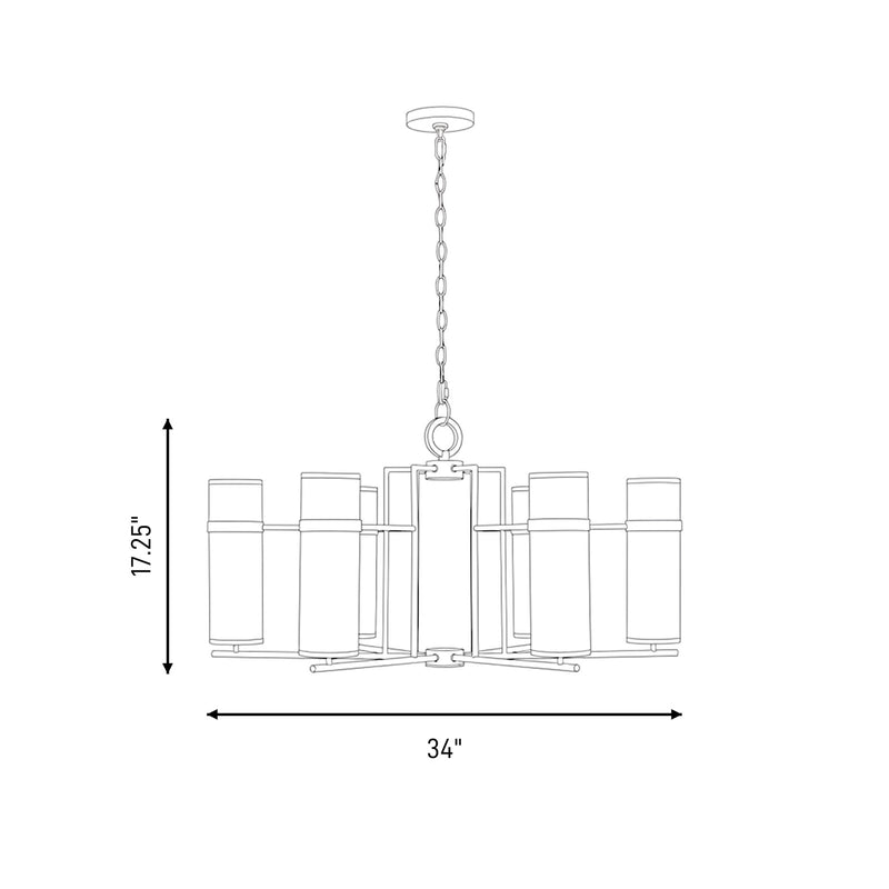 Savoy House Weston 6 Lt Chandelier, Mediterranean