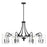 Savoy House Calgary 8 Light Chandelier, Matte Black/Clear Hammered - 1-4570-8-89