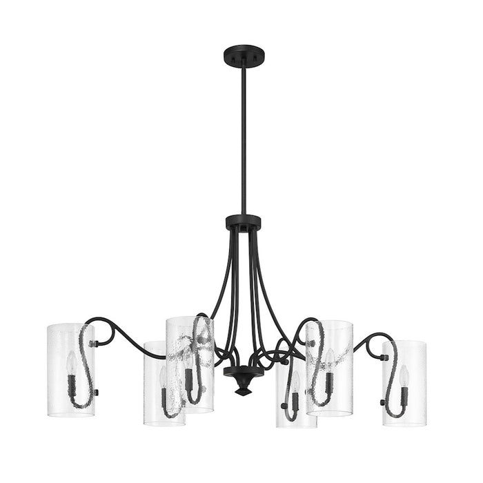 Savoy House Calgary 6Lt Linear Chandelier, Black/Clear Hammered