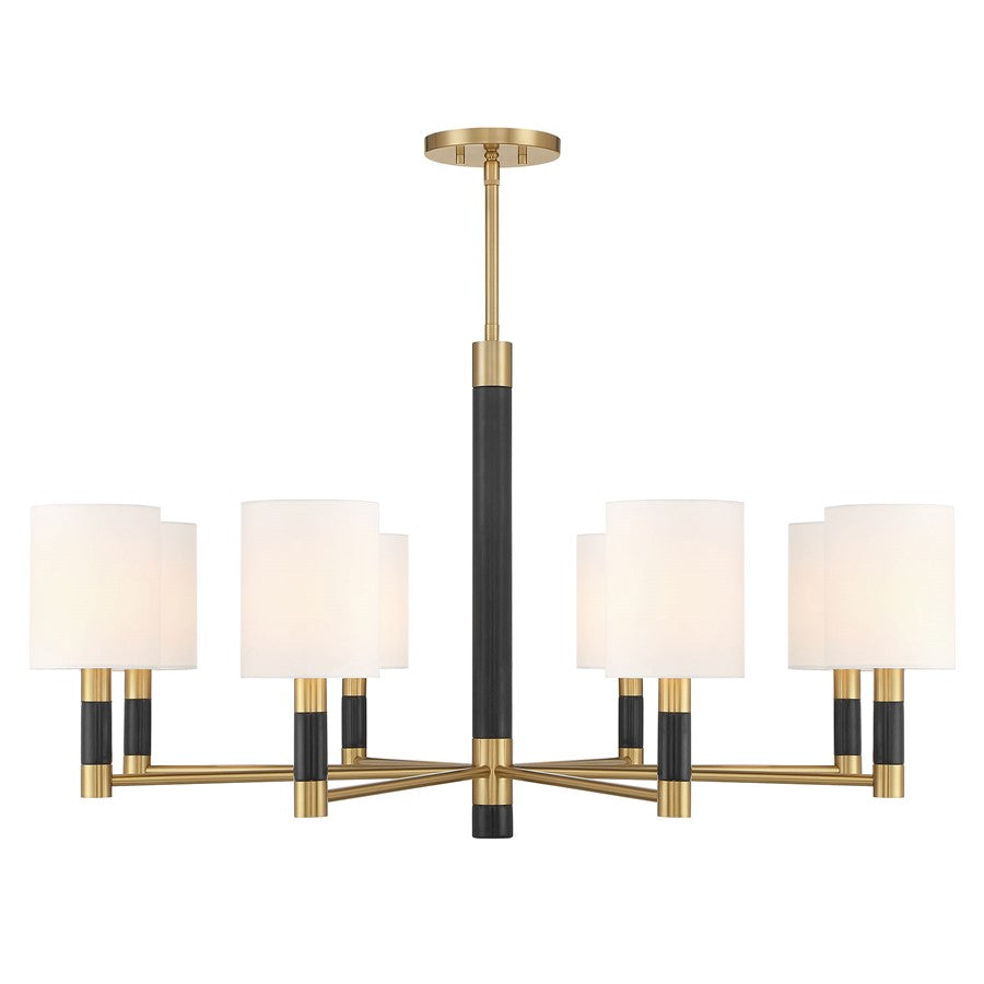 Savoy House Conrad 8 Lt Chandelier, White, Warm Brass - 1-4605-8-322