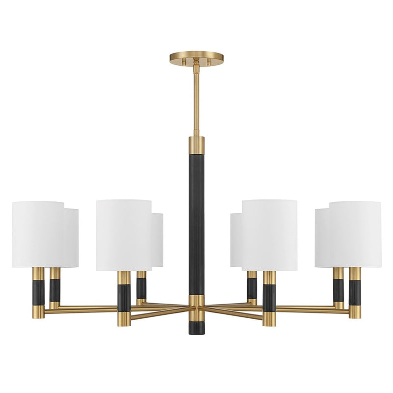 Savoy House Conrad 8 Lt Chandelier, White, Warm Brass