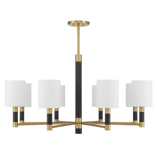 Savoy House Conrad 8 Lt Chandelier, White, Warm Brass