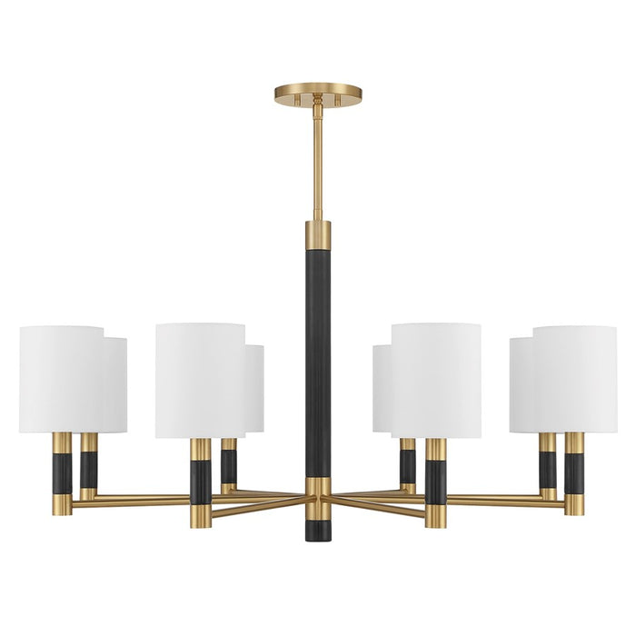 Savoy House Conrad 8 Lt Chandelier, White, Warm Brass