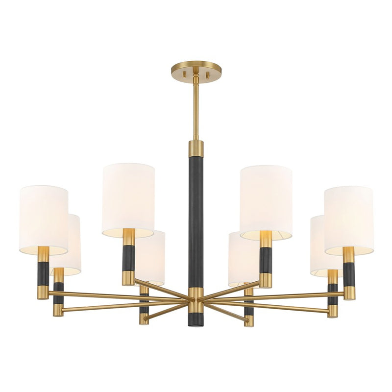 Savoy House Conrad 8 Lt Chandelier, White, Warm Brass