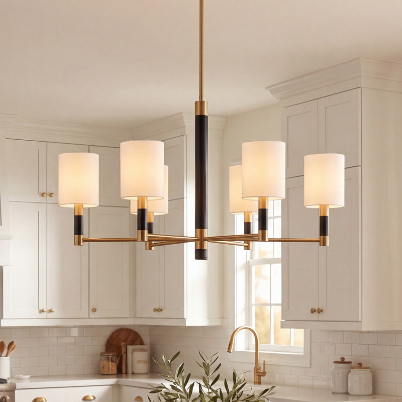 Savoy House Conrad 8 Lt Chandelier, White, Warm Brass