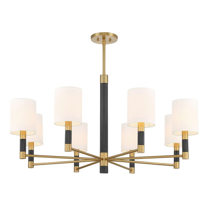 Savoy House Conrad 8 Lt Chandelier, White, Warm Brass