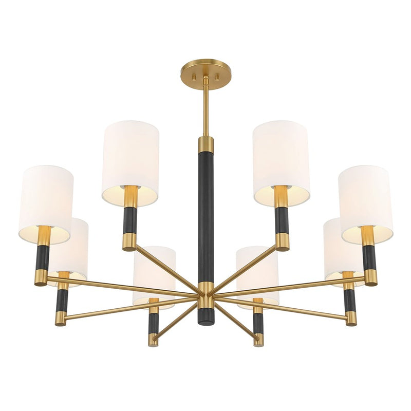 Savoy House Conrad 8 Lt Chandelier, White, Warm Brass